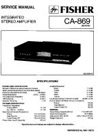 Fisher CA-869 - Service Manual 